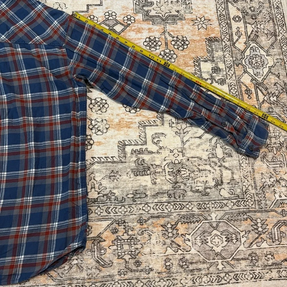 COLUMBIA L plaid 💯 cotton button down plaid flannel shirt